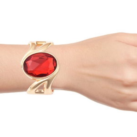 Red Chroma Bangle Bracelet in Gold tone - Picture 1 of 4
